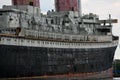 Starboard side of the ocean liner SS United States in Philadelphia Royalty Free Stock Photo